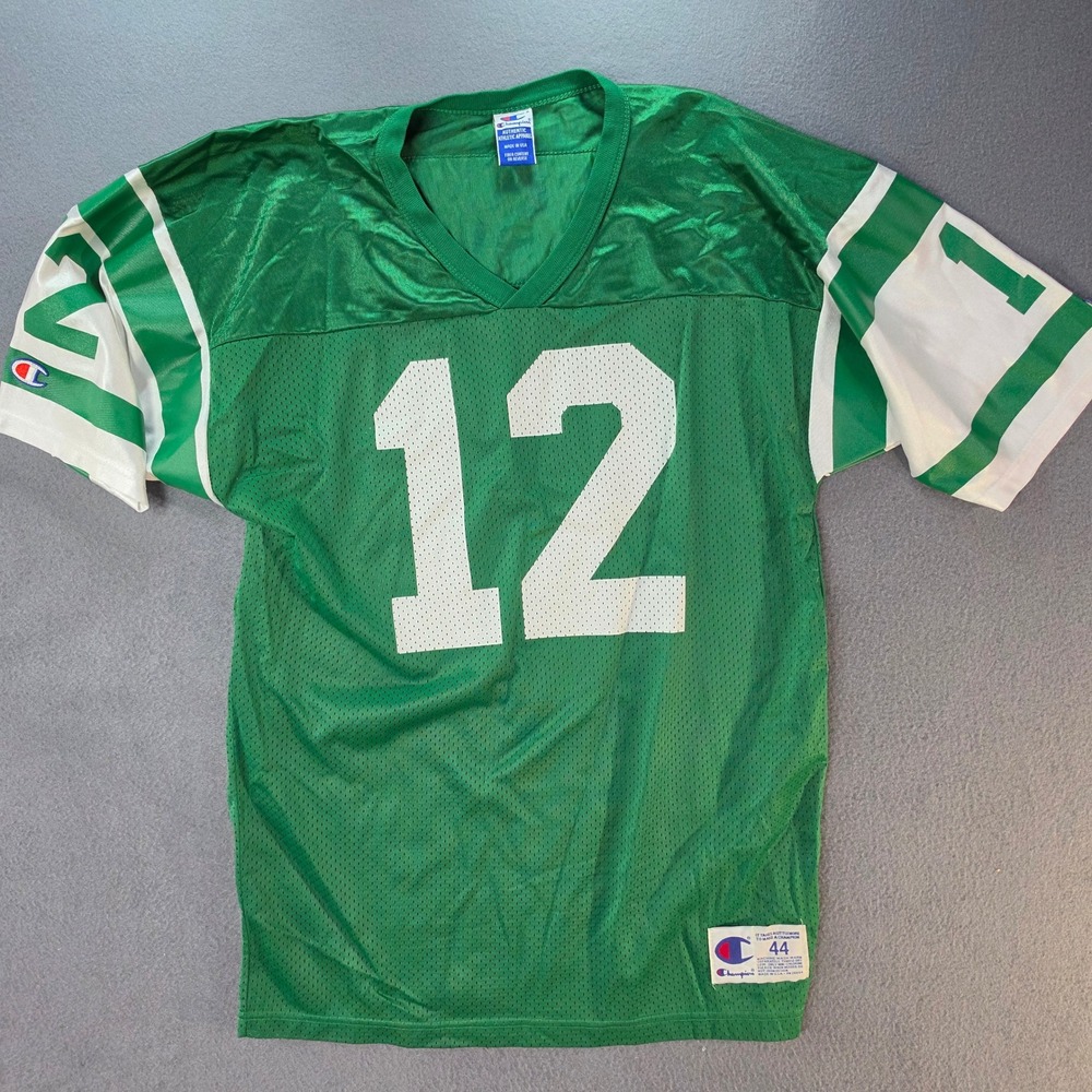 Vintage replica New York Jets Champion Jersey Green White Mesh Size 44 USA